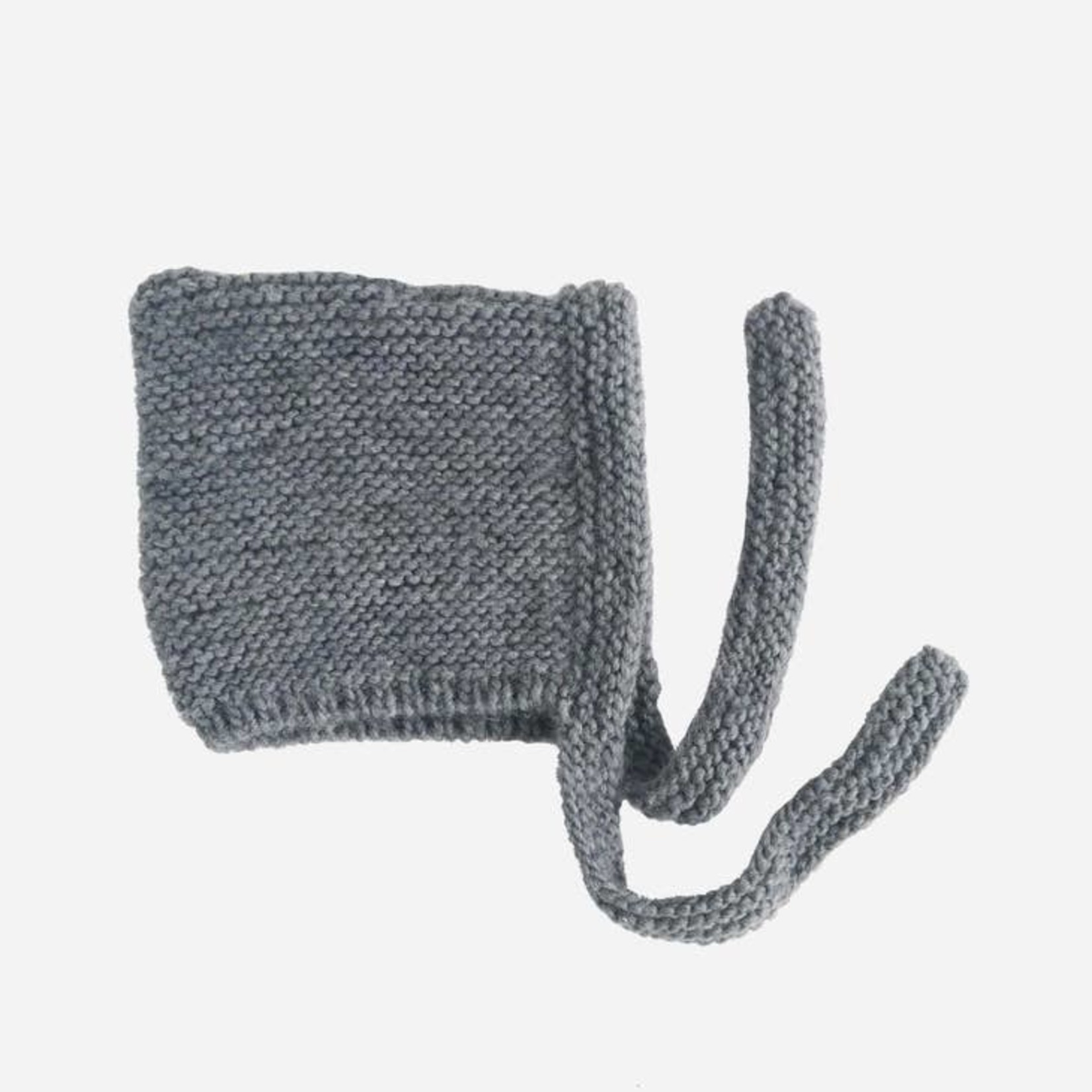 Hand Knit Bonnet - Gray S 6-24 mo