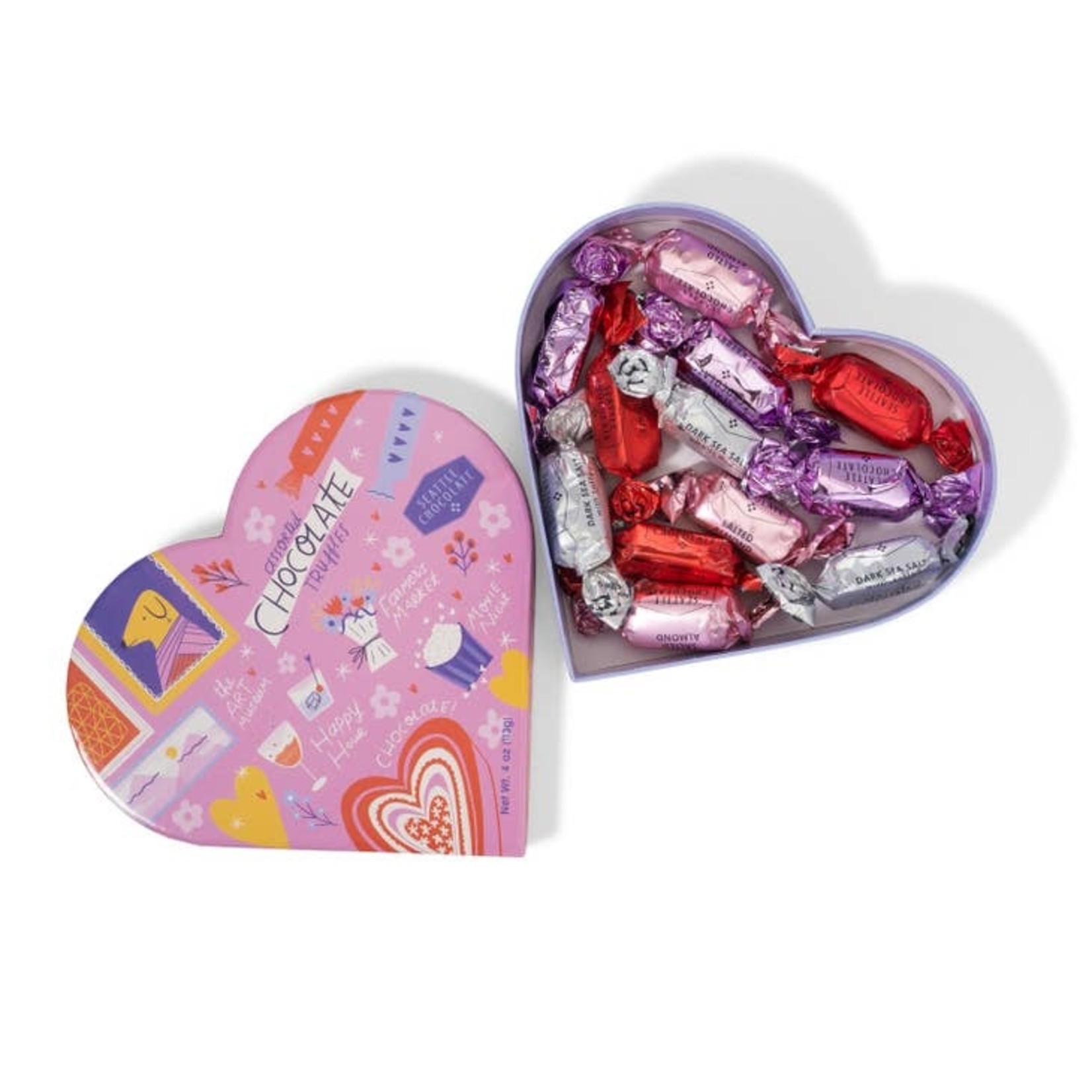 Seattle Chocolate Heart Box Truffles 4oz