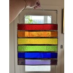 STAINED GLASS PRIDE FLAG - LARGE HANGING