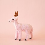 Sunshine Studios Fur Reindeer Ornament - Pink