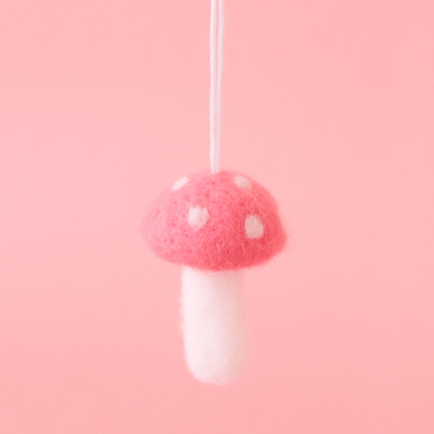 Sunshine Studios Felt Mushroom Ornament - Dark Pink