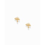 Mushroom Stud Earrings 18k Gold Plated