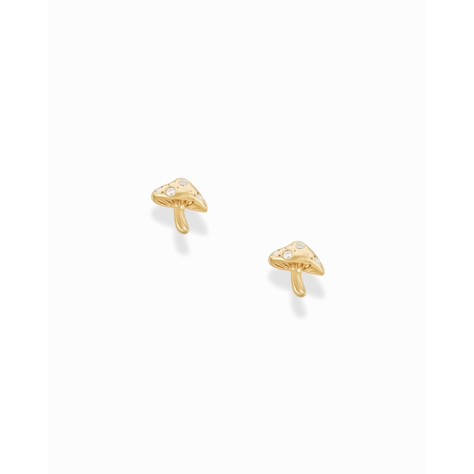Mushroom Stud Earrings 18k Gold Plated