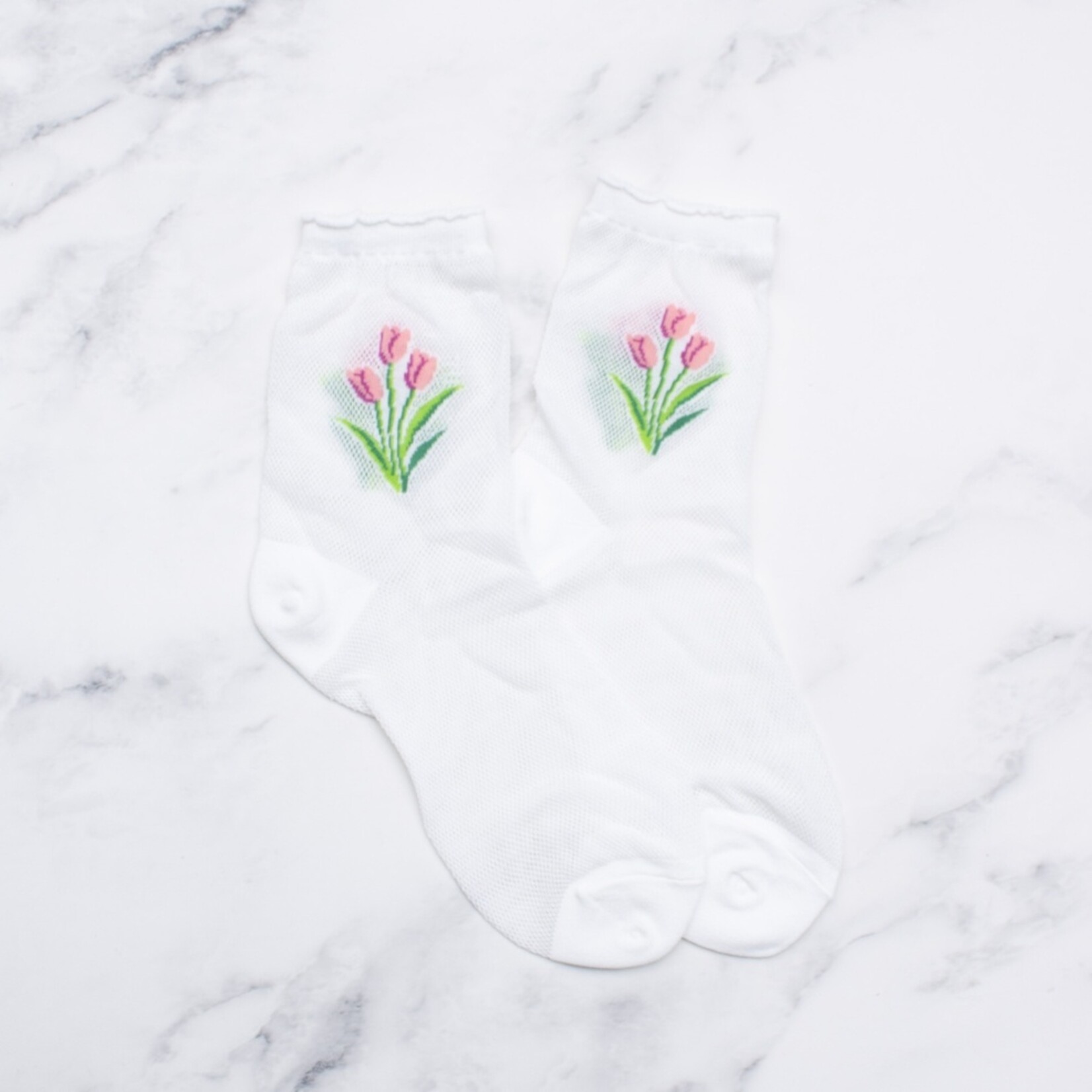 Mesh Floral Socks