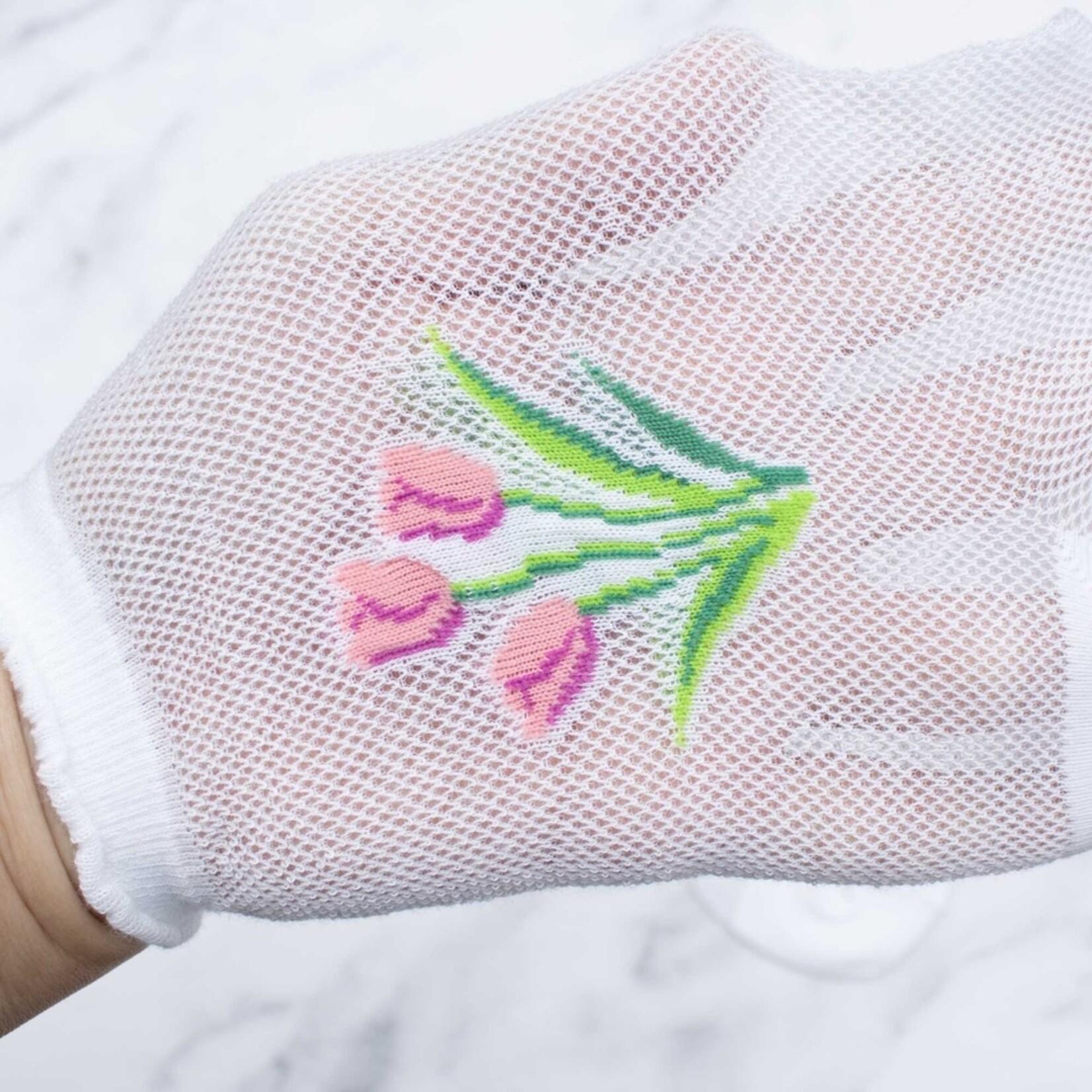 Mesh Floral Socks