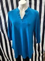 HoneyMe HoneyMe Gabby With Buttons On Back Deep Blue Plus Size