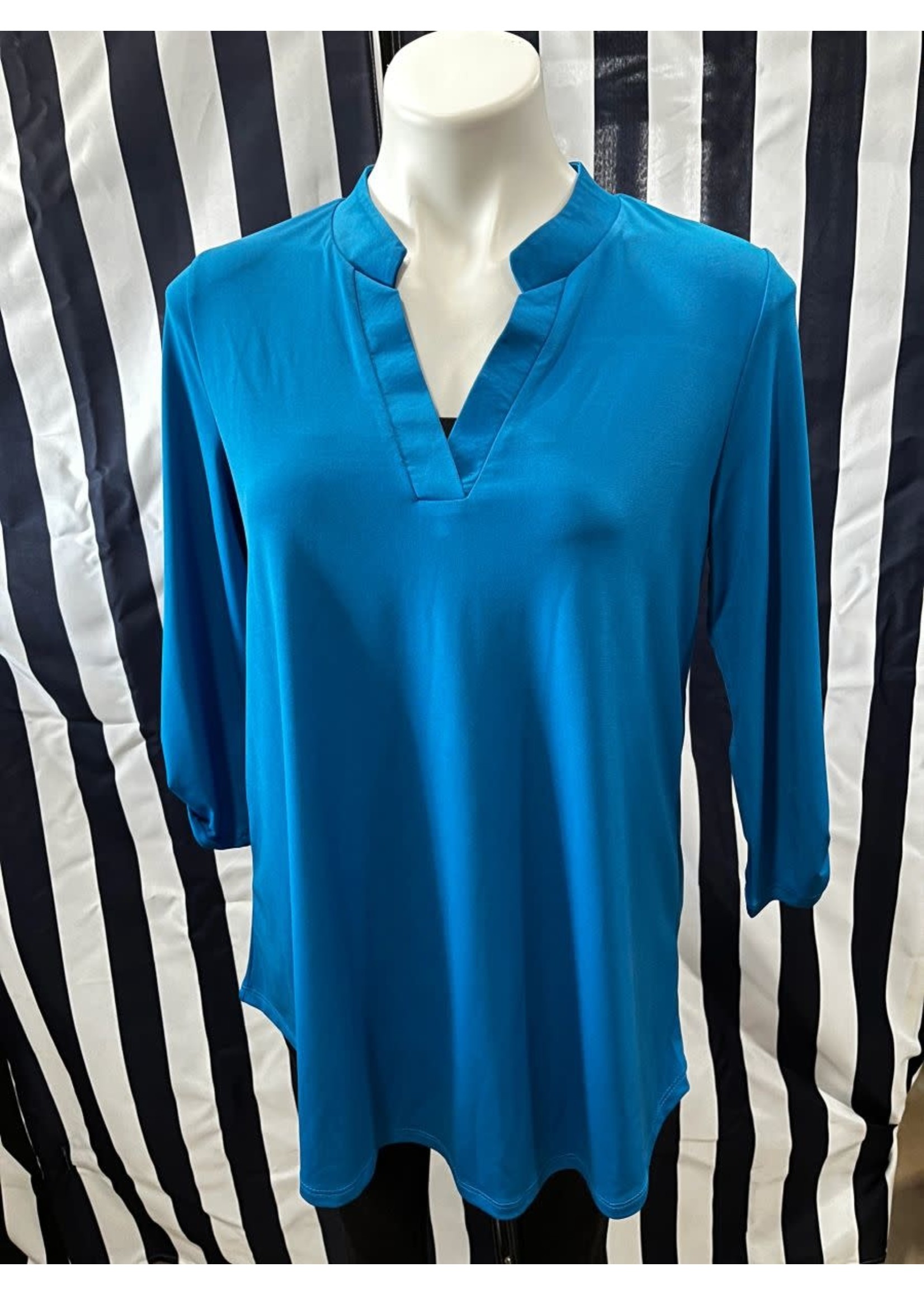 HoneyMe HoneyMe Gabby With Buttons On Back Deep Blue Plus Size