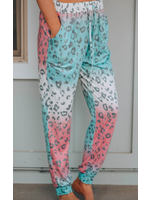 Leopard Color Drawstring High Waist Pant