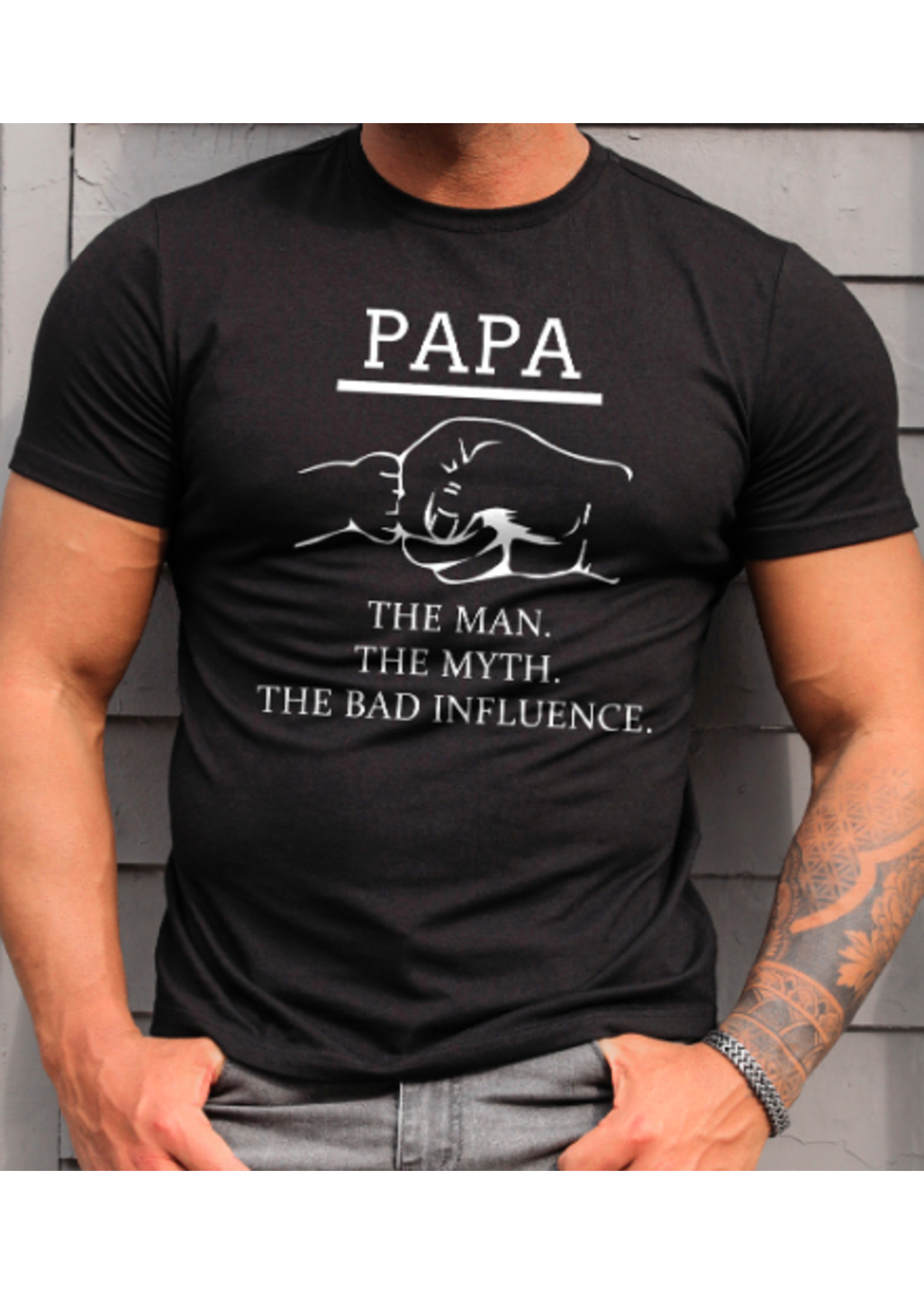 PAPA Letter Graphic Print Slim Fit Mens T-Shirt