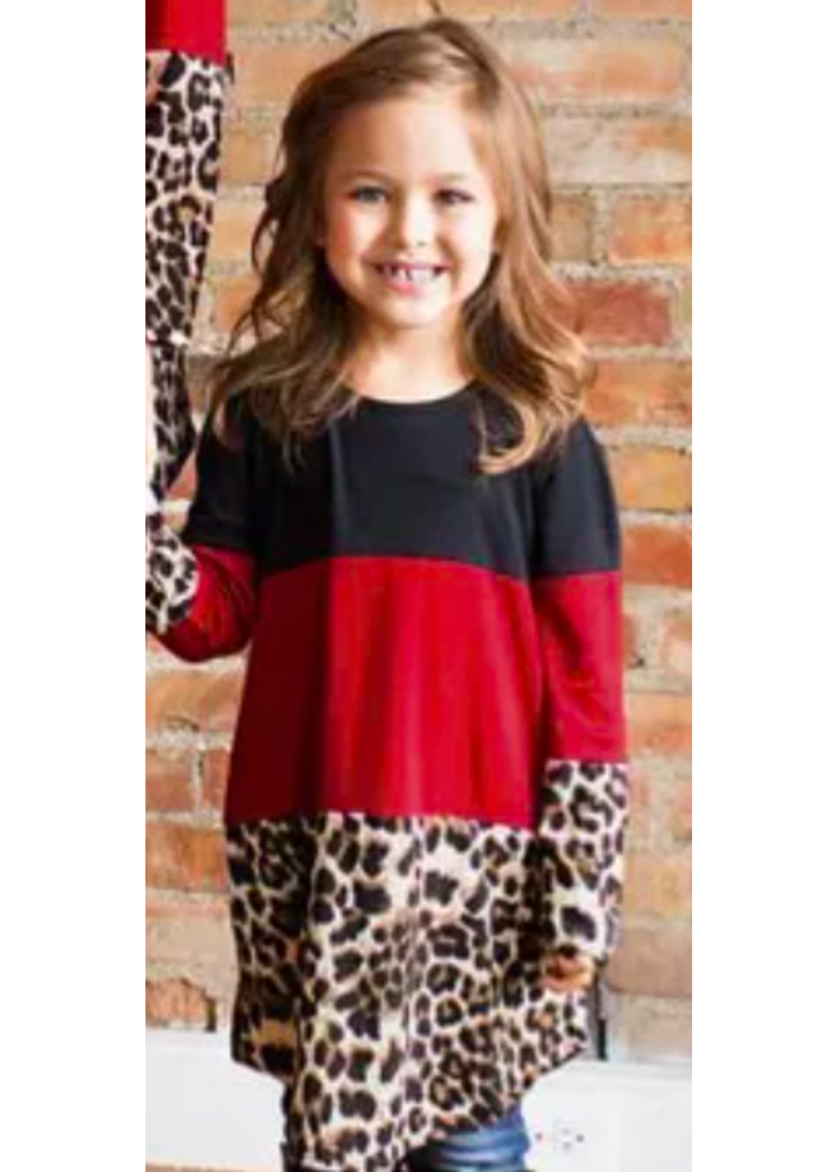 Parent child contrast Leopard Print Dress