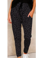 Black Casual Skinny Leopard Print Pants