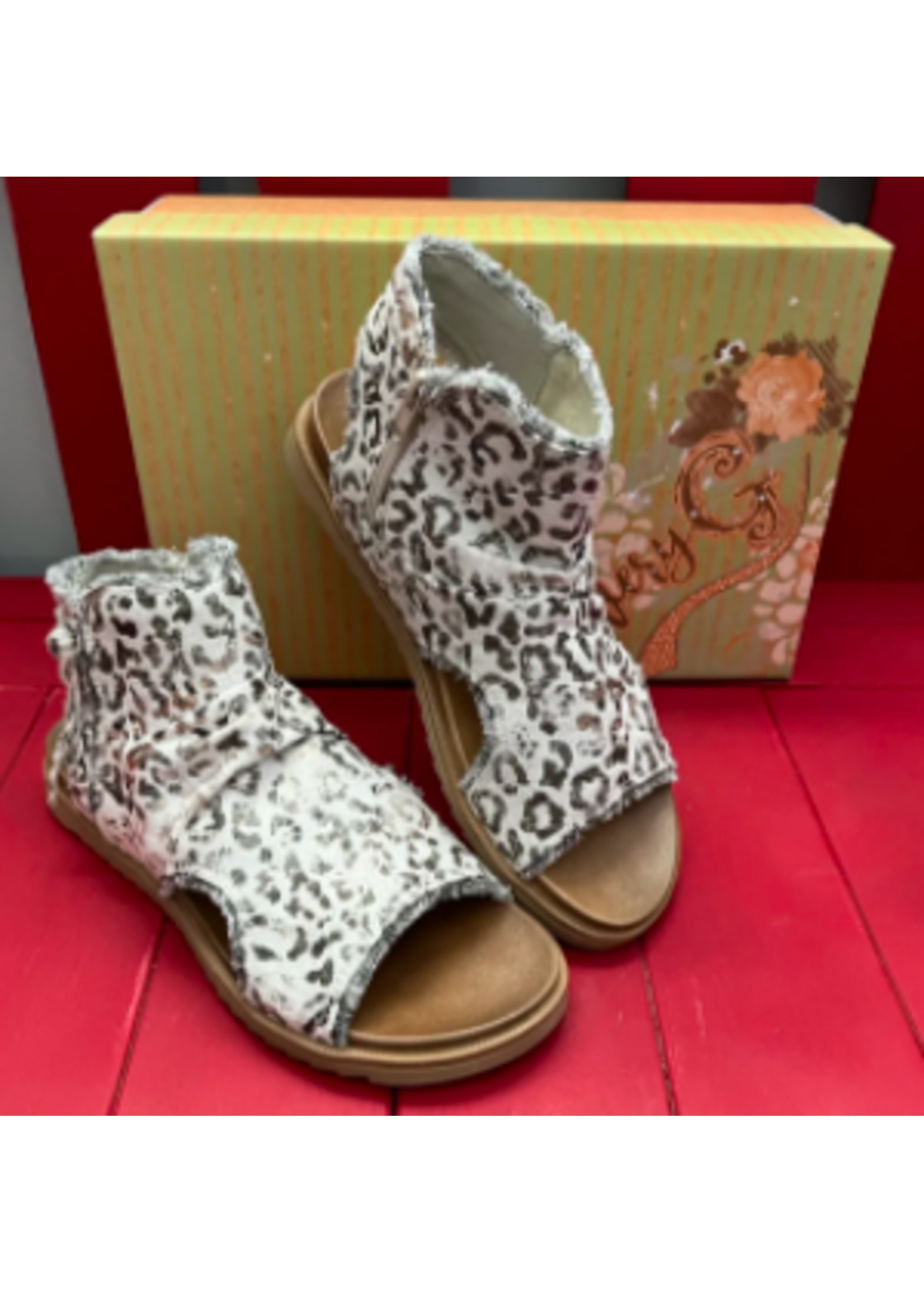 Very G Libra White Leopard Adult Sandal (Ships WITHOUT Box)