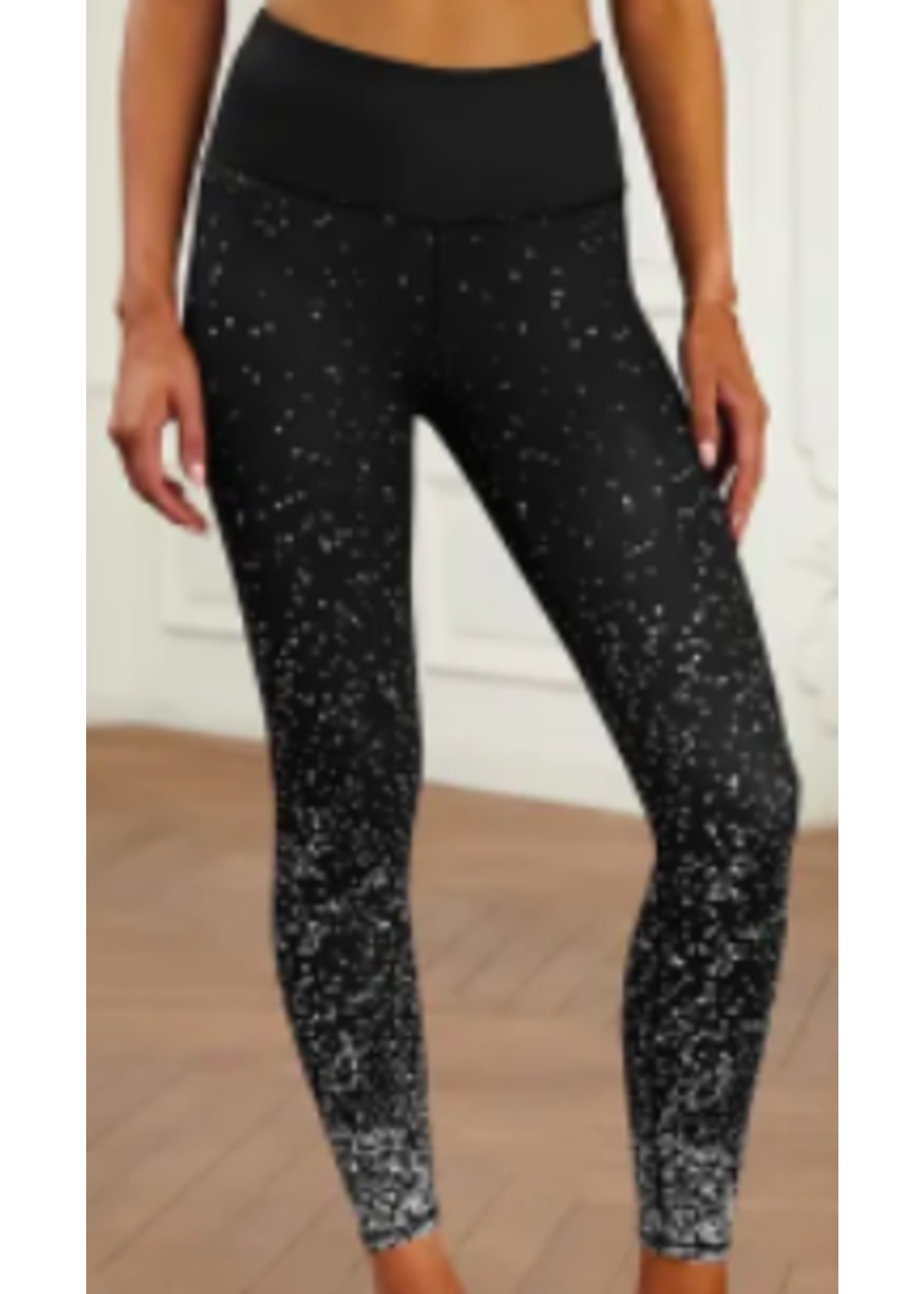 Buy Black Scattering Dots High Waist Leggings 