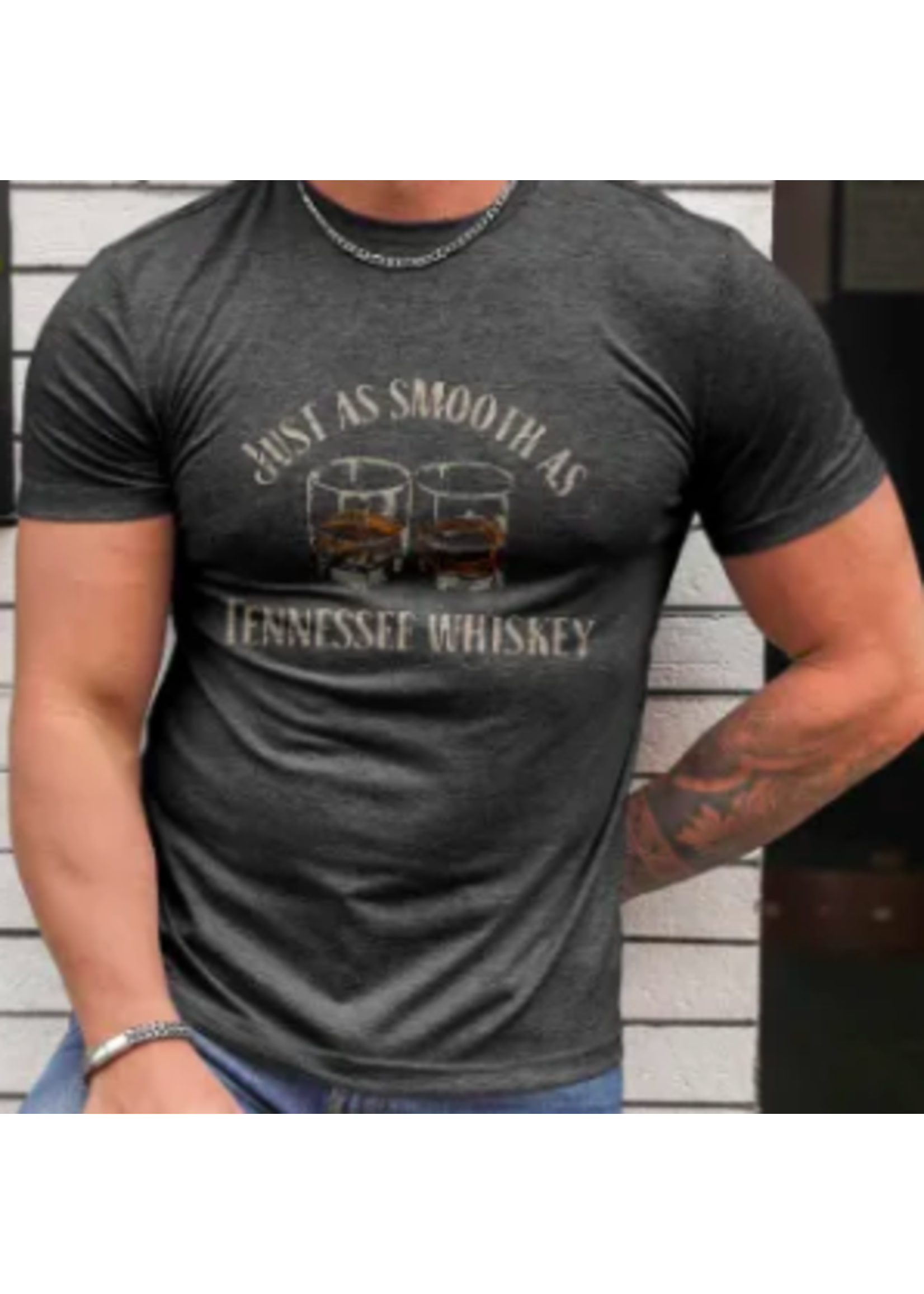 Gray JUST AS SMOOTH AS TENNESSEE WHISKEY Graphic Tee