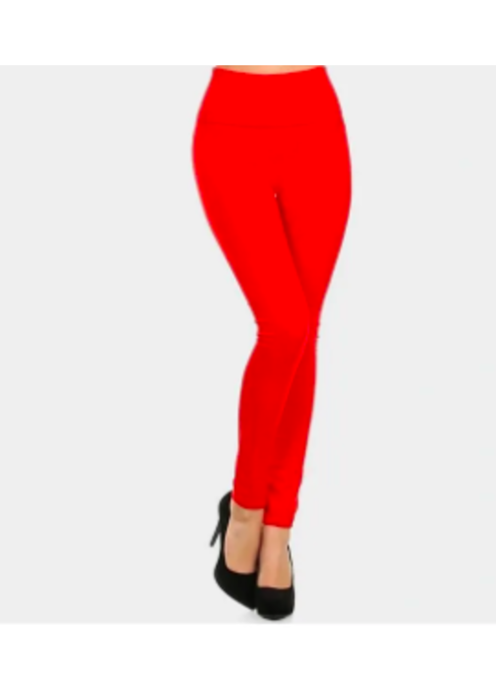 Red FULL LENGTH SEAMLESS FLEECE LEGGINGS