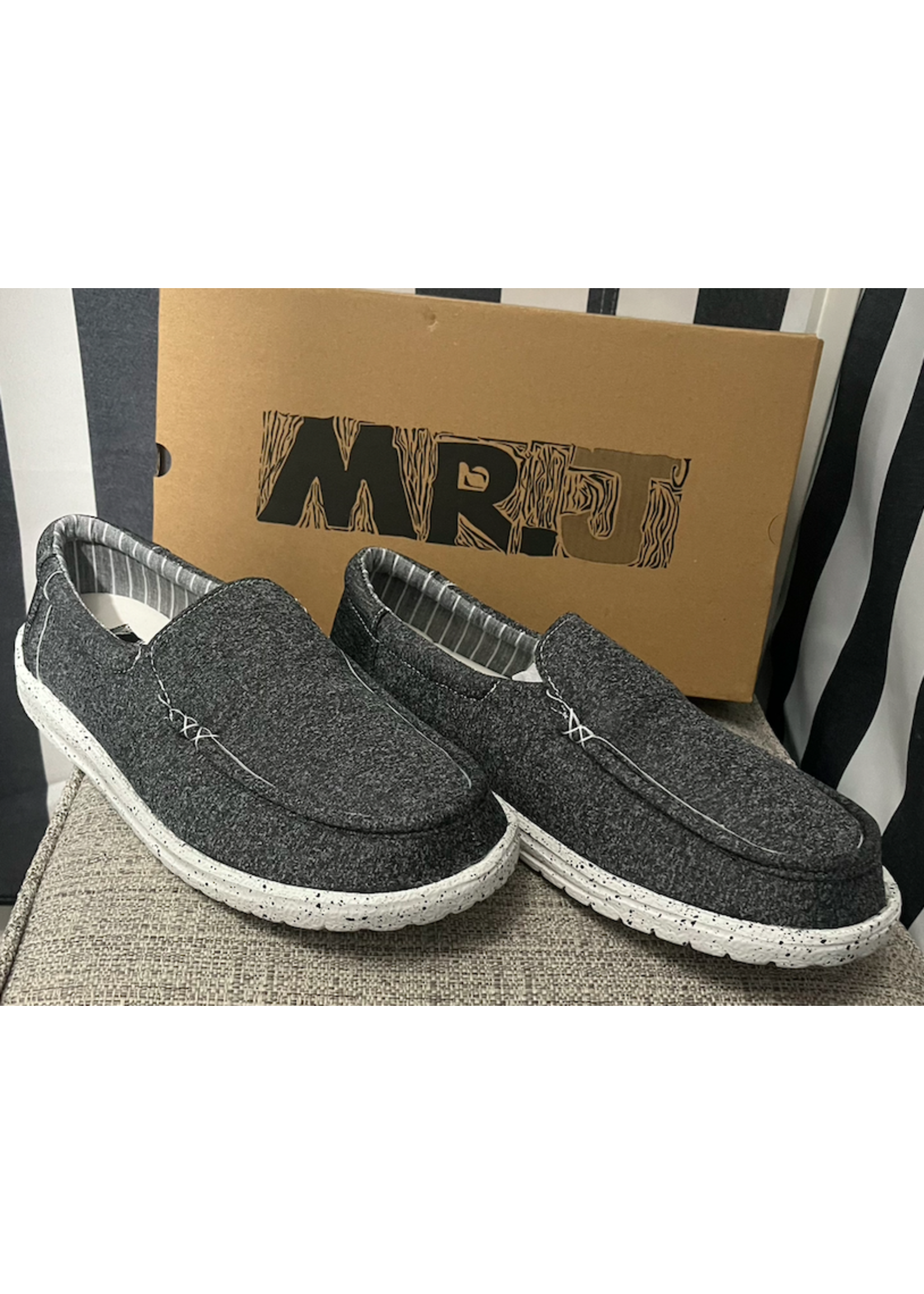 MR. J MR.J DONALD MENS DARK GREY  SHOES