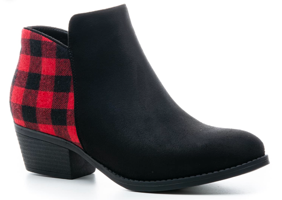 Corkys Prevail Black/ Red Plaid Booties Perfect Touch Boutique
