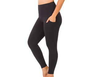 ▷ Zenana Long Leggings Cell Phone Pocket Wide Waist Band Cotton Yoga Pants  S-XL - CENTRO COMERCIAL CASTELLANA 200 ◁