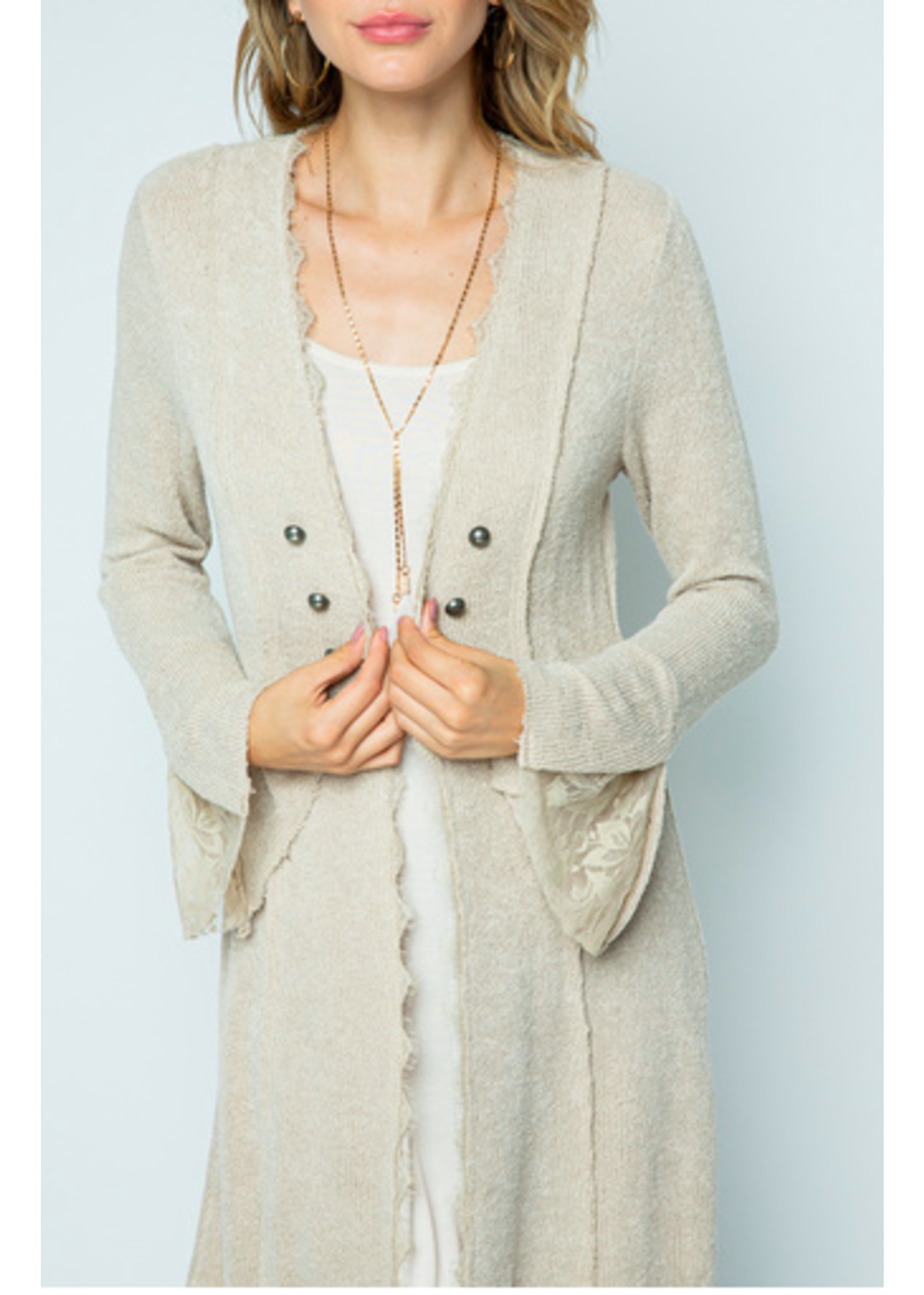 Vocal Natural Knit Long Jacket