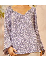 Andree By Unit Dusty Lavender Floral Printed Top
