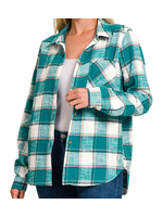 Zenana Teal Plaid Shacket