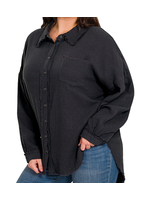 Zenana Black Oversized Shirt