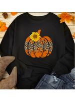 Black Leopard Sunflower Sweatshirt