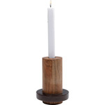 Candle Holder Wood Cylinder 15cm