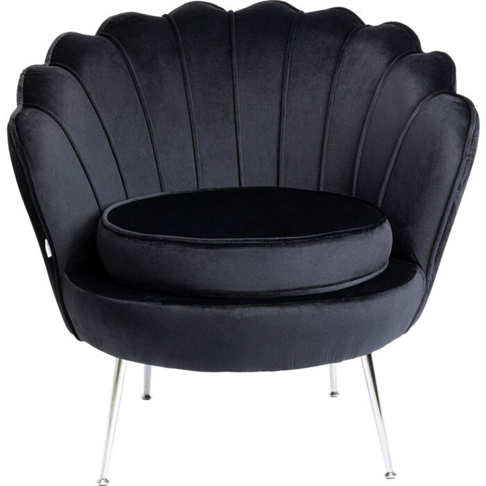 Armchair Water Lily Chrome Black