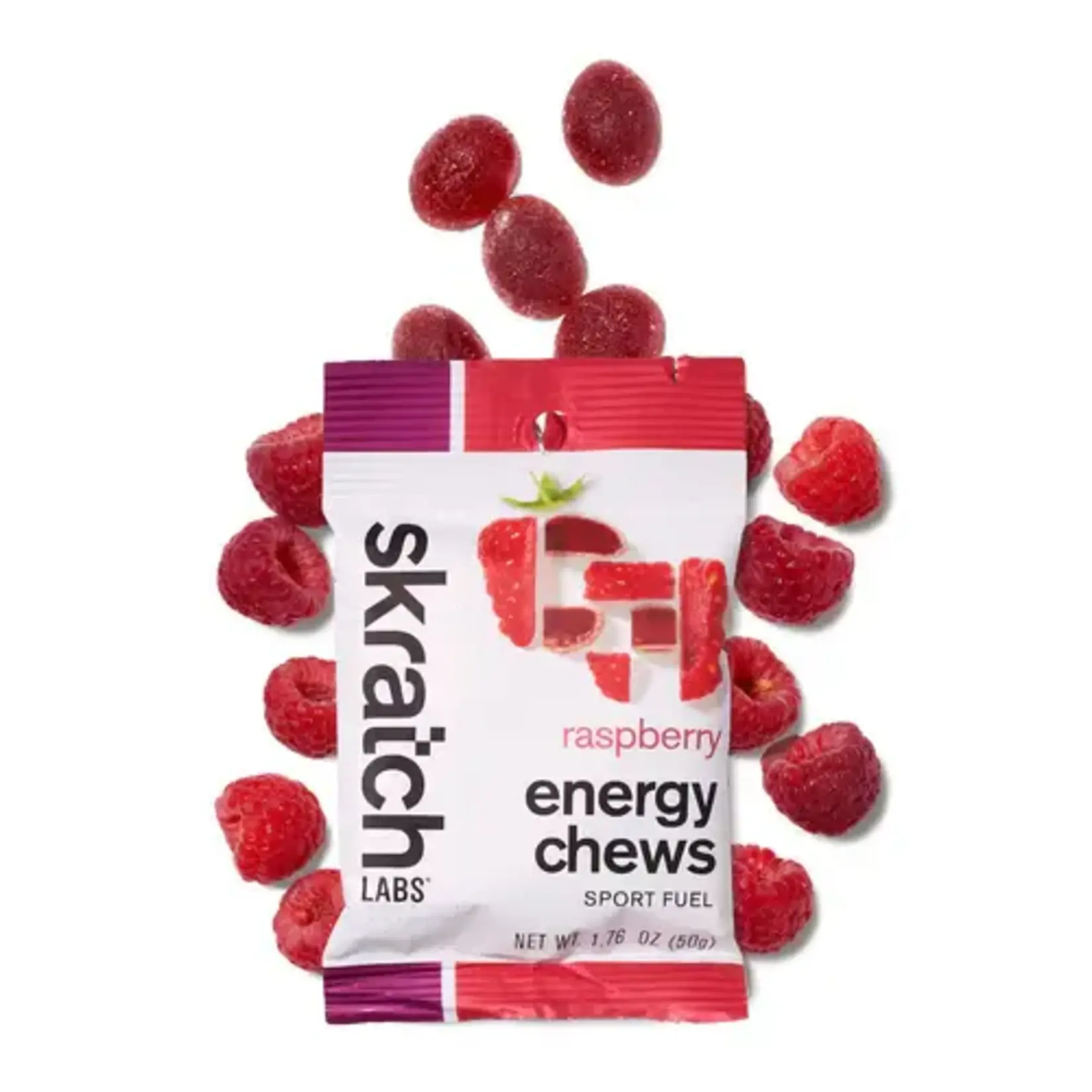 Skratch Labs Energy Chews Sport Fuel, Raspberry, 50g, Single Serving