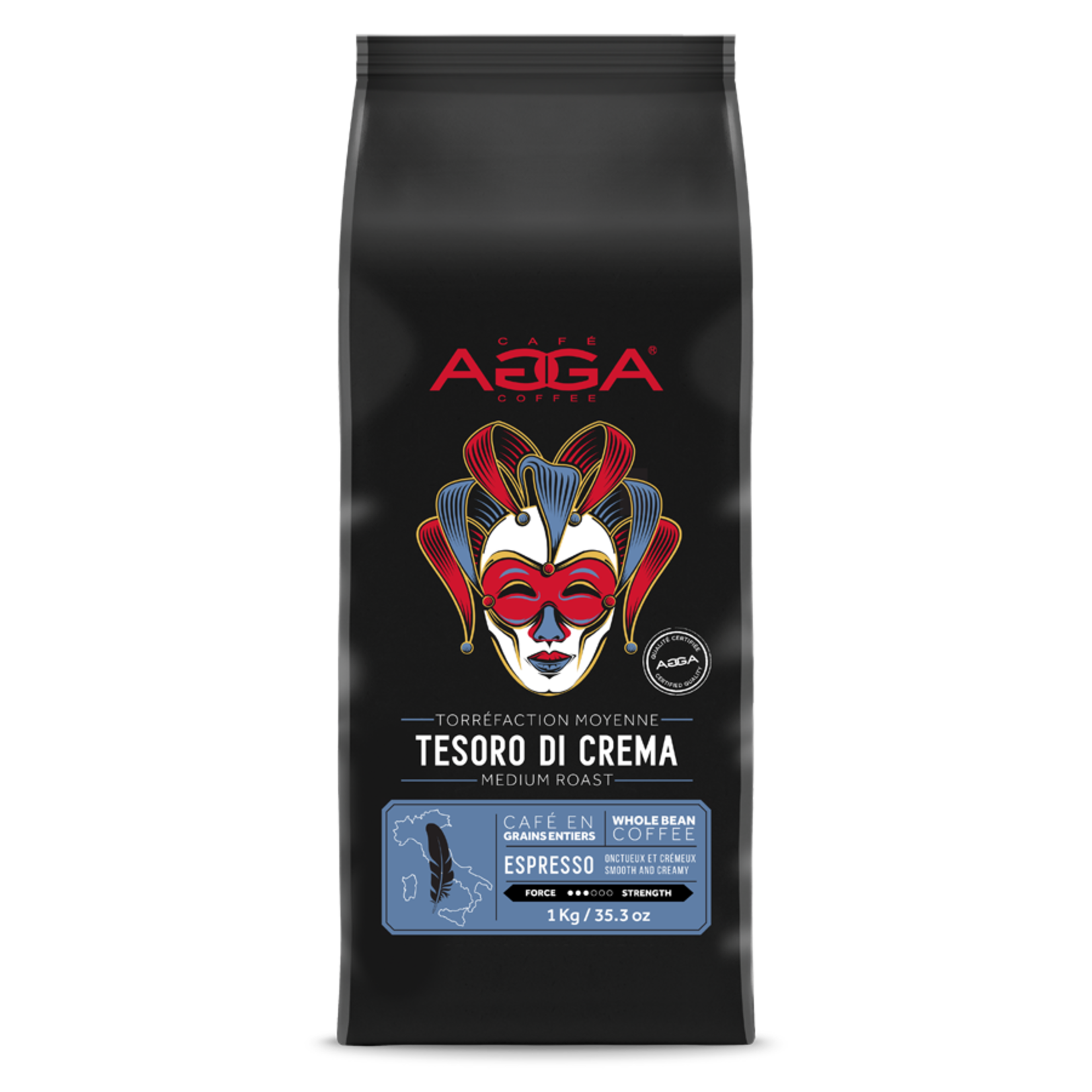 AGGA TE510000G08 - CAFE TESORO DI CREMA BIO GRAINS 1KG AGGA