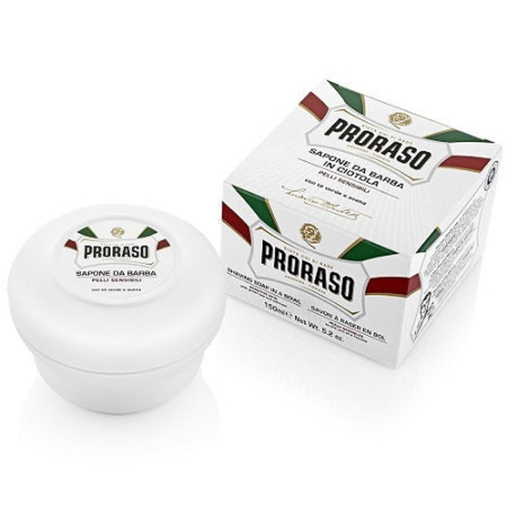 PRORASO P306B - SAVON A RASER AVEC BOL THE VERT 150ml PRORASO