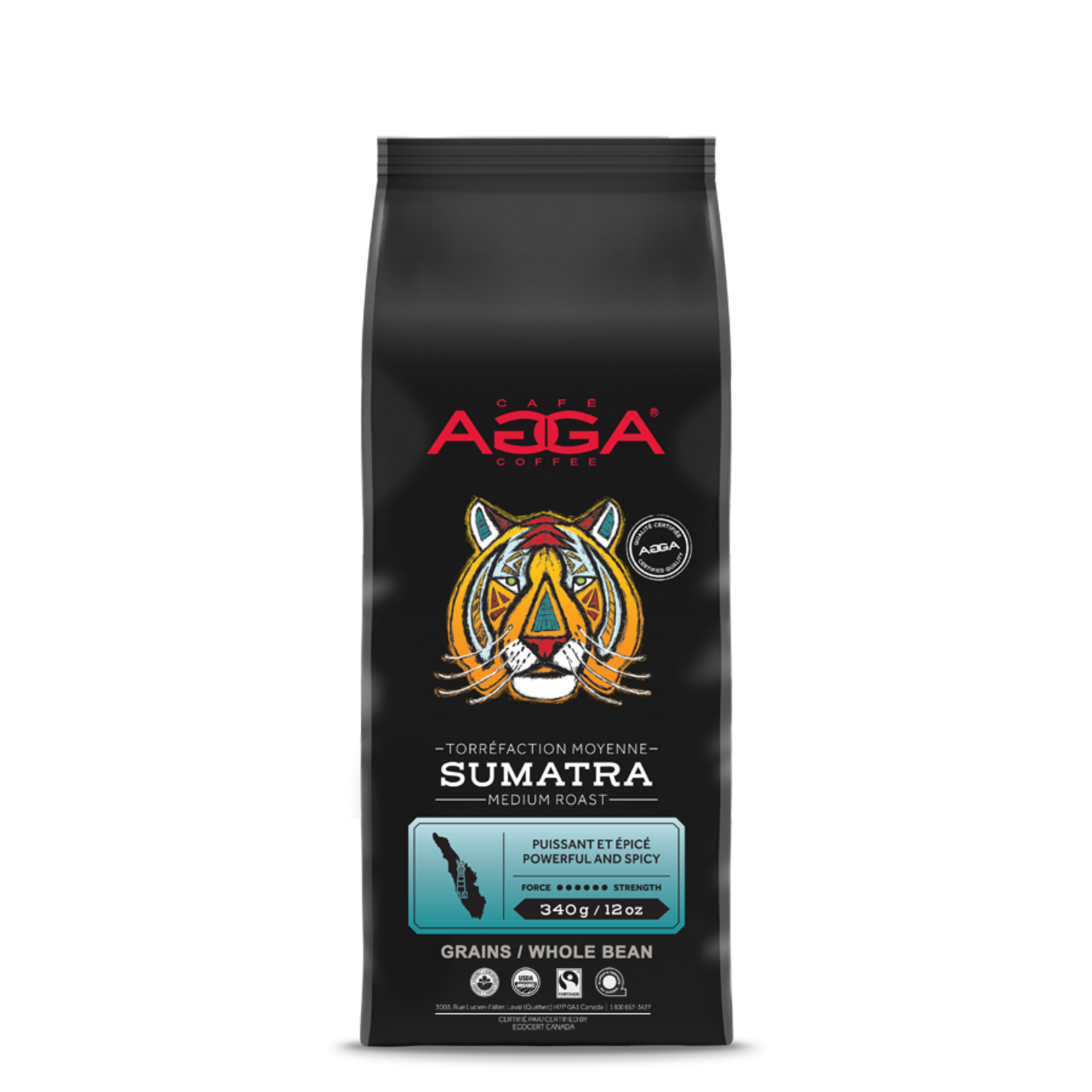 AGGA IS834000G04 - AGGA CAFE SUMATRA BIO GRAINS 340G