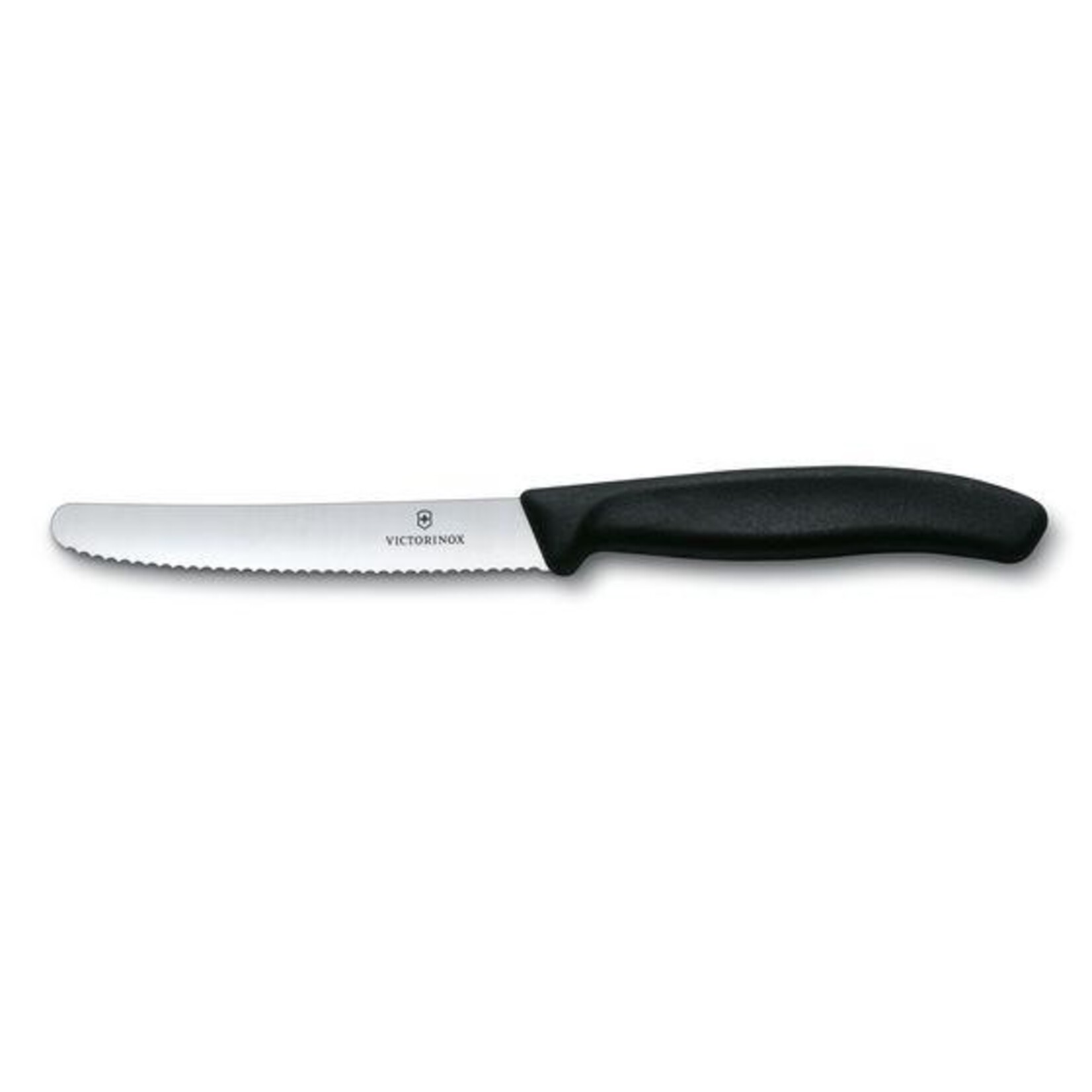 VICTORINOX 6.7833 - COUTEAU STEAK 4 1/2 DENT NOIR BOUT ROND VICTORINOX