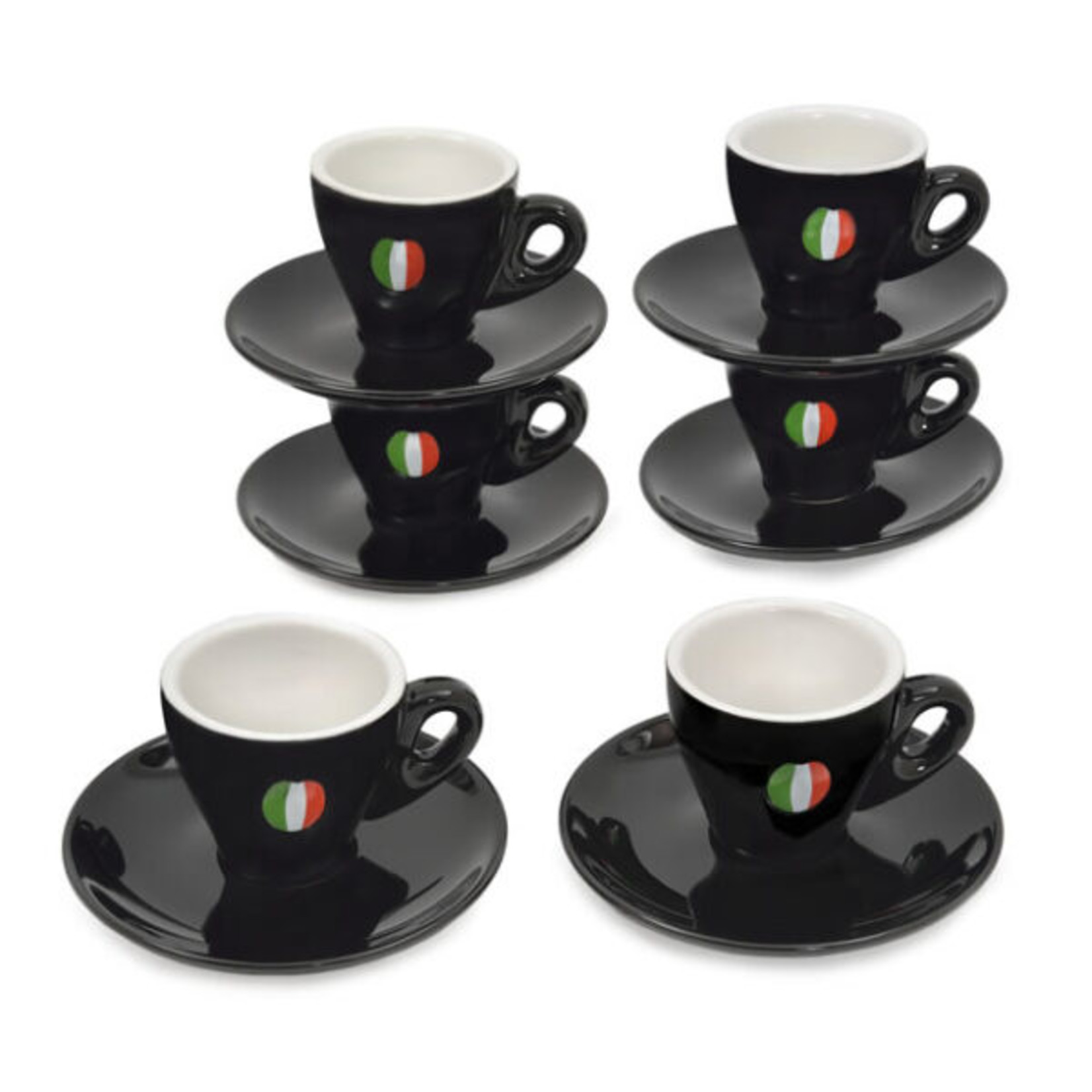 SARA CUCINA 3SP3TH-BEAN   -  TASSE CAPP ET SOUCOUPE NOIR  BEAN ITALIE ADAMO