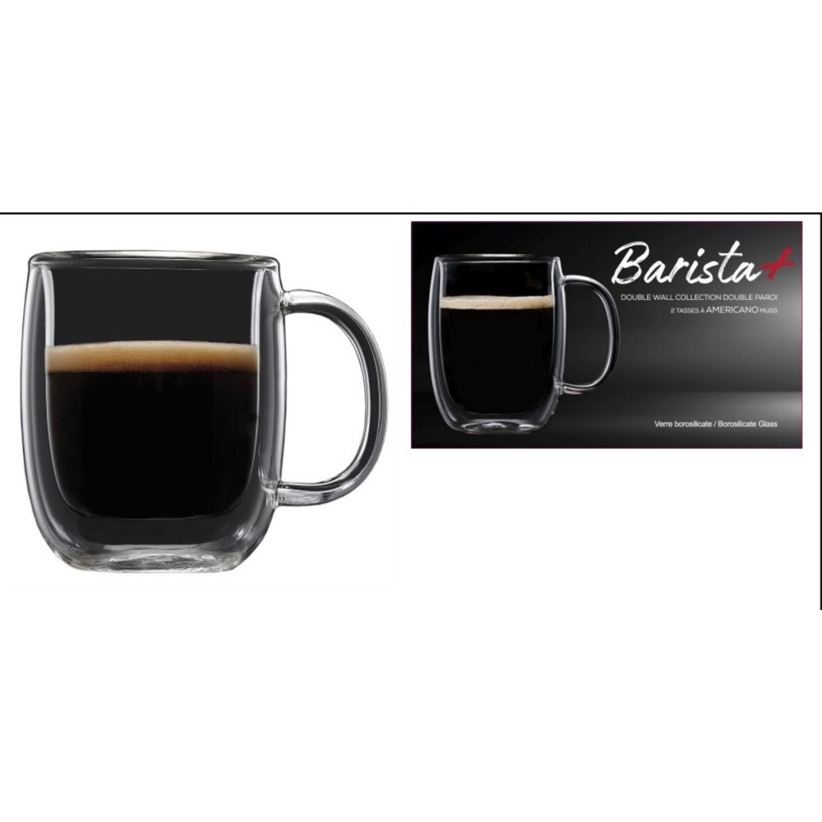 BARISTA+ BG02774 - ENSEMBLE DE 2 TASSES AMERICANO DOUBLE PAROI 350ml BARISTA+