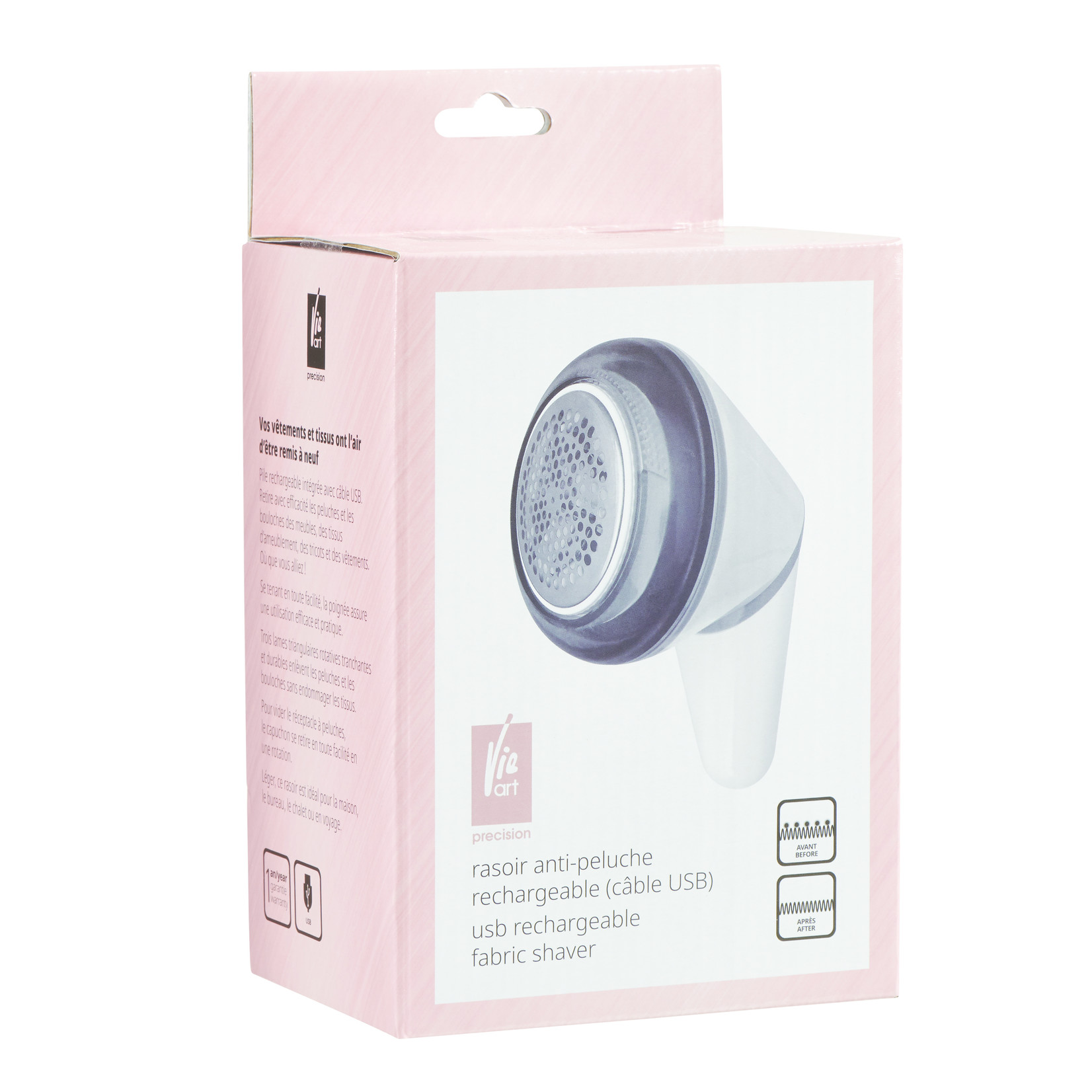 VIE ART 430105 - RASOIR ANTI-PELUCHE RECHARGEABLE PAR USB