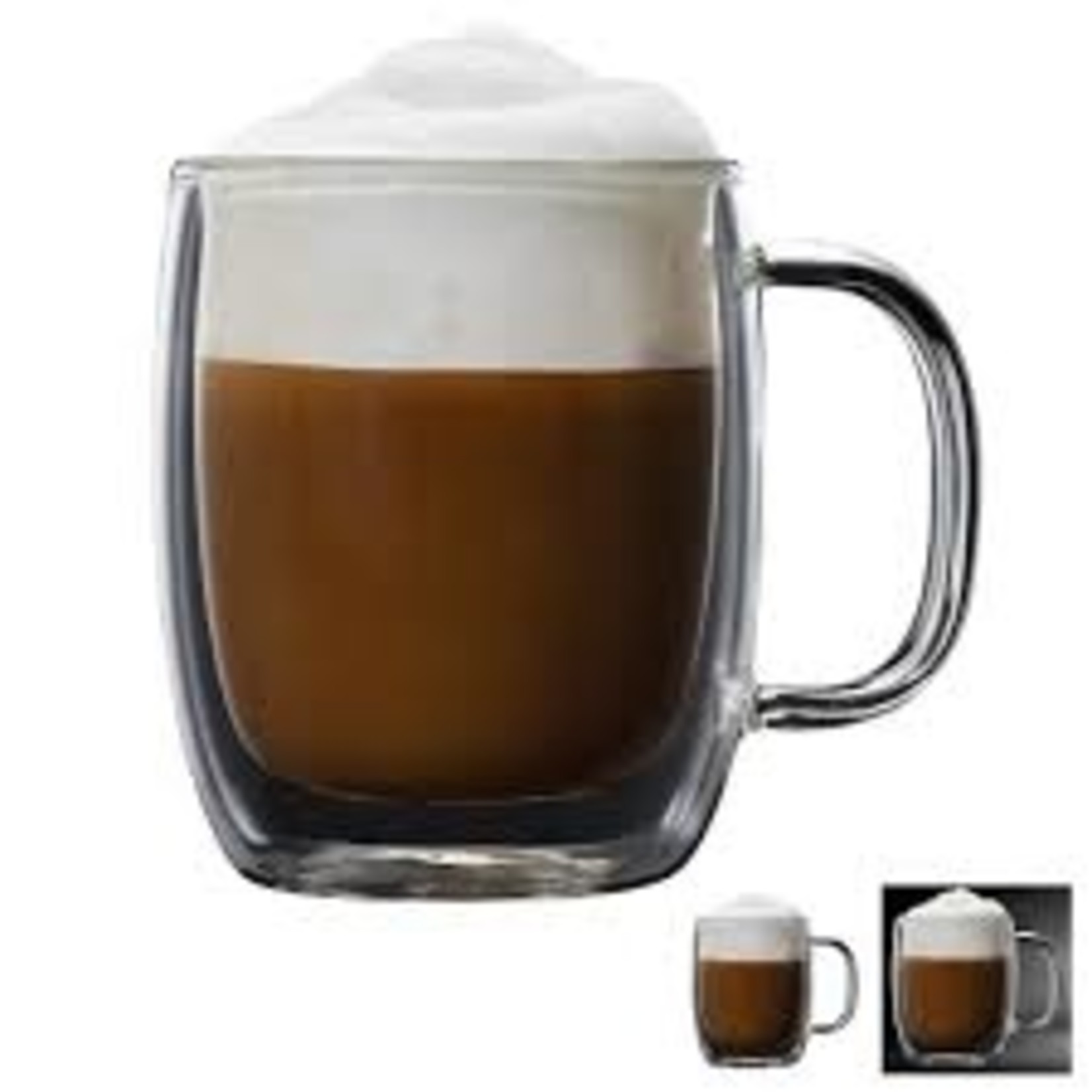 BARISTA+ BG02773 - ENSEMBLE DE 2 TASSES CAPPUCCINO DOUBLE PAROI 250ml BARISTA+