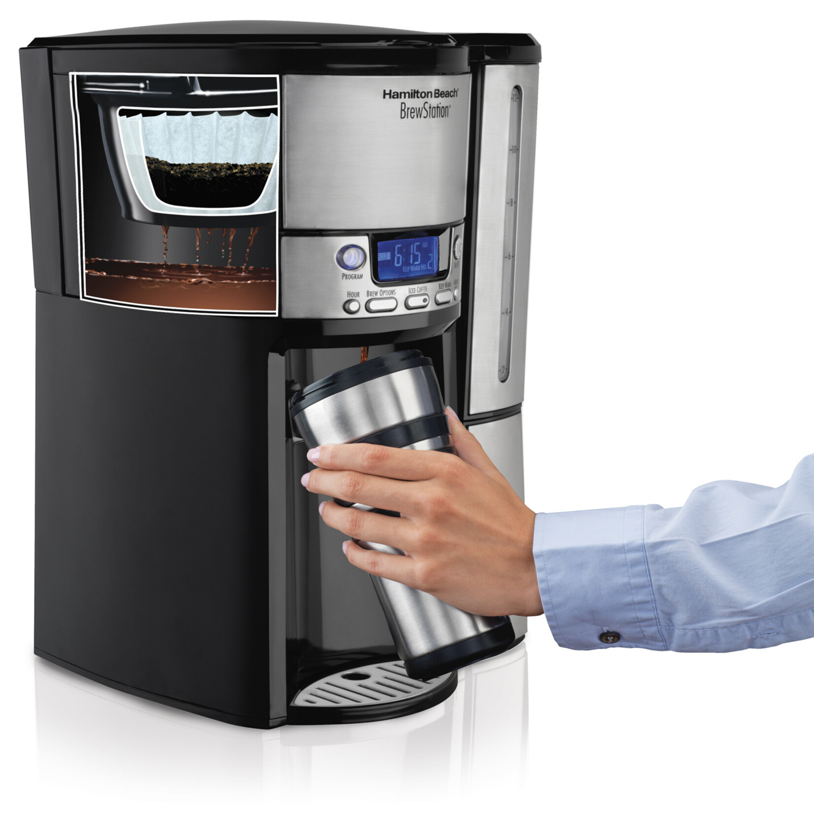 HAMILTON BEACH 47950 - CAFETIERE FILTRE DISTRIBUTRICE NOIRE 12 TASSES HAMILTON BEACH NR