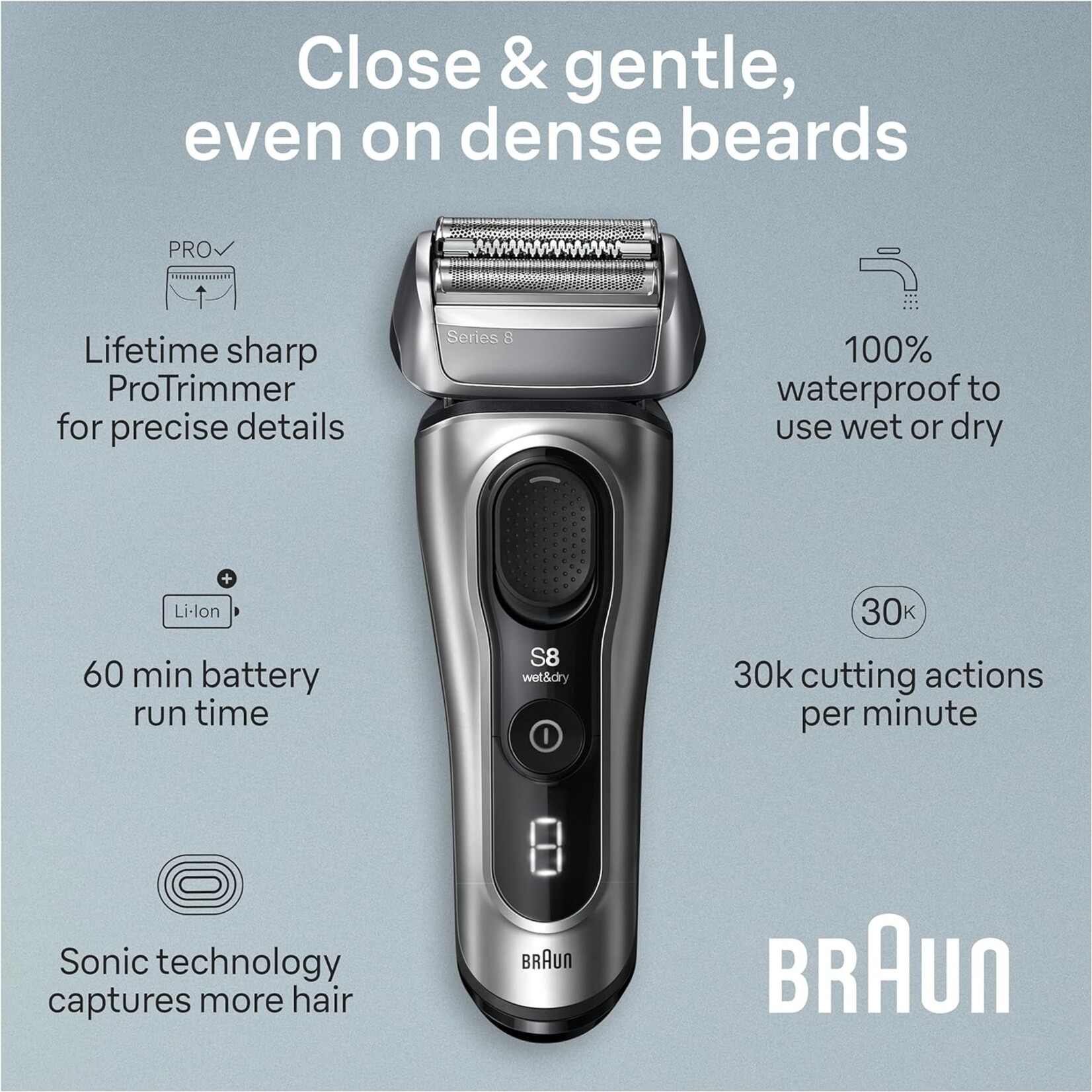 BRAUN 8517S - RASOIR SOLO W&D RECH SERIE 8 BRAUN