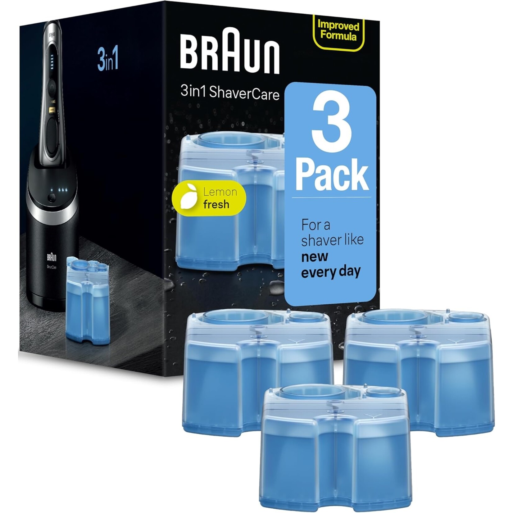 BRAUN CCR3 - 3 CARTOUCHES DE LIQUIDE DE NETTOYAGE BRAUN