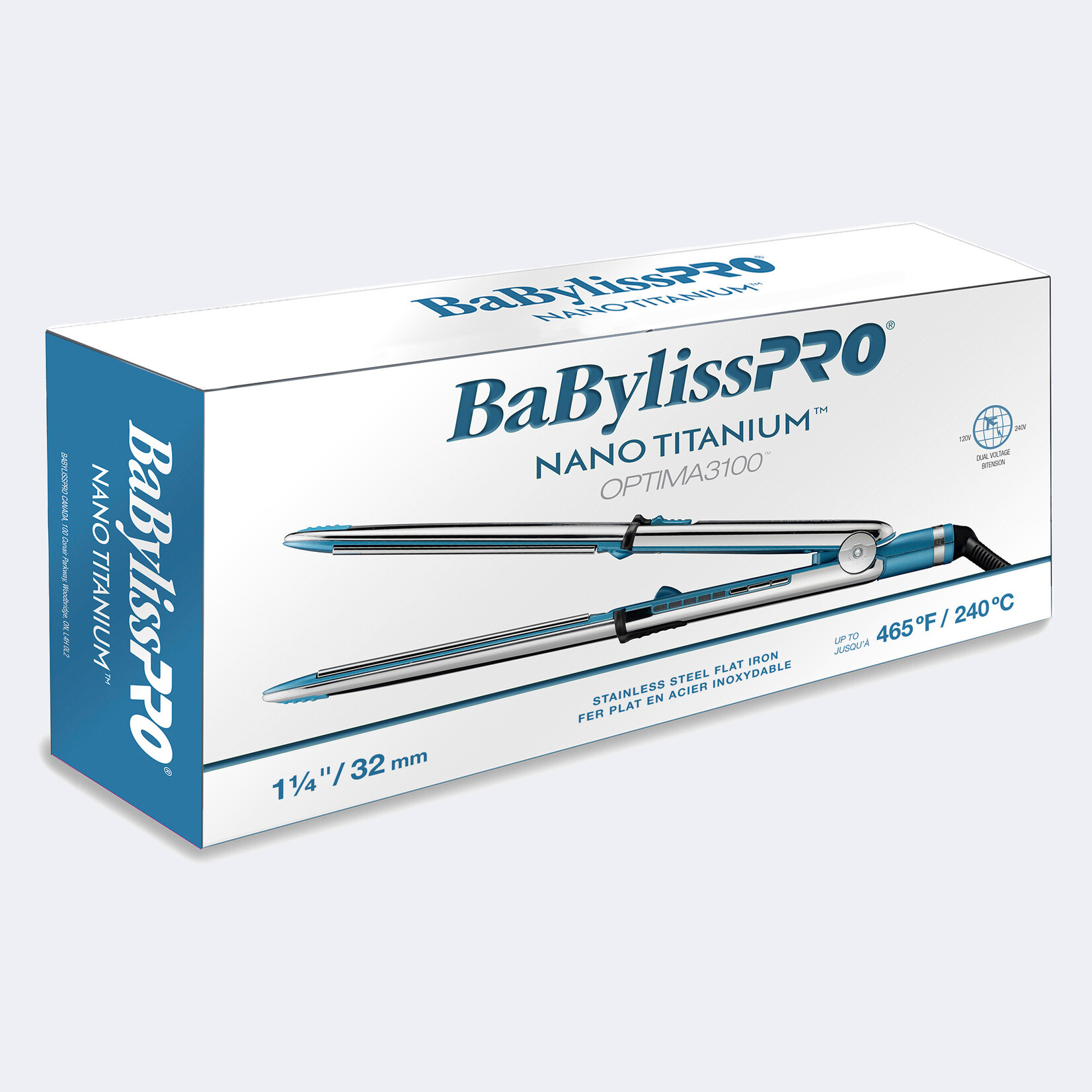 BABYLISS PRO FER PLAT NANO TITANE OPTIMA INOX 1 1/4 Po BABYLISS PRO