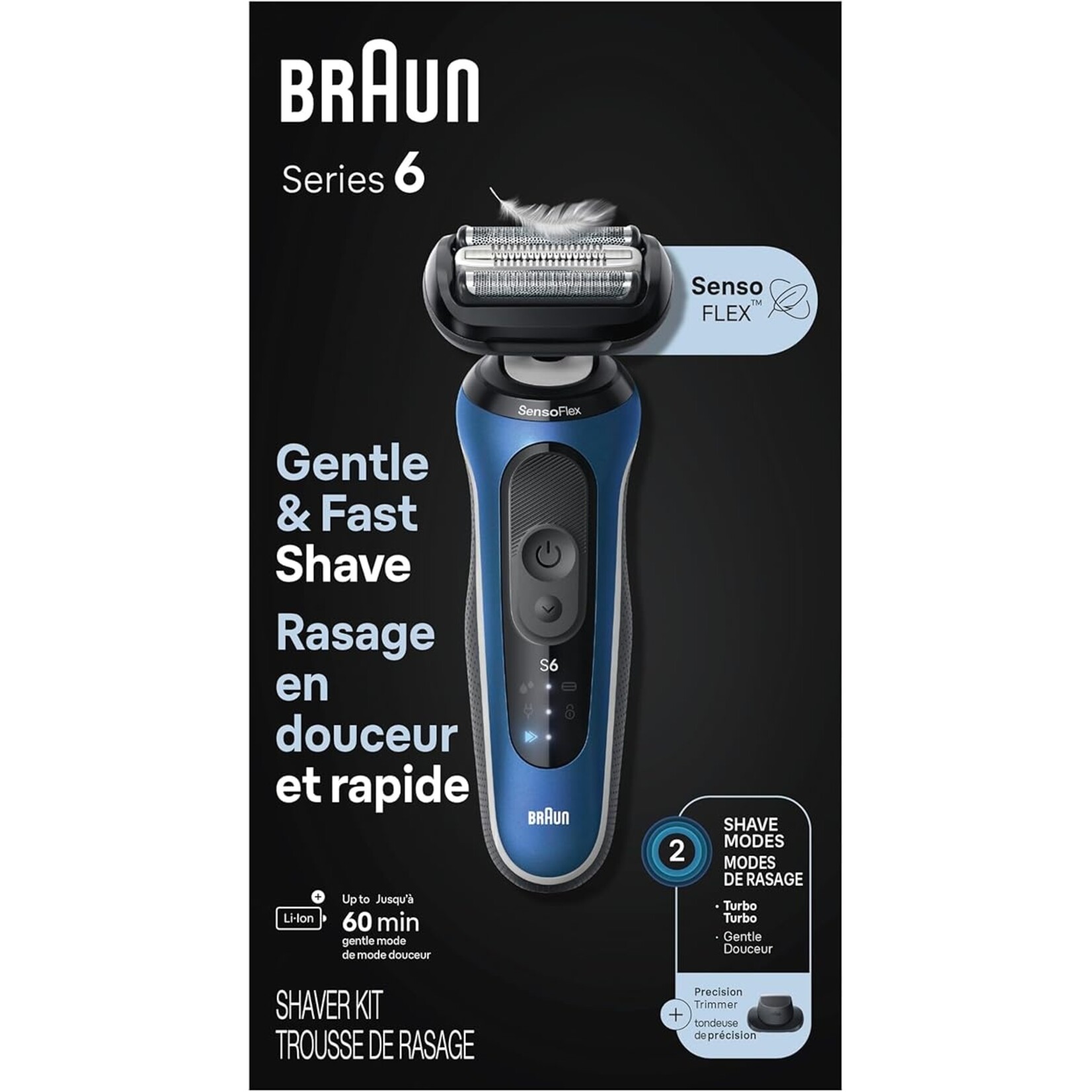 BRAUN 6120S - BRAUN RASOIR SERIES 6 BLEU