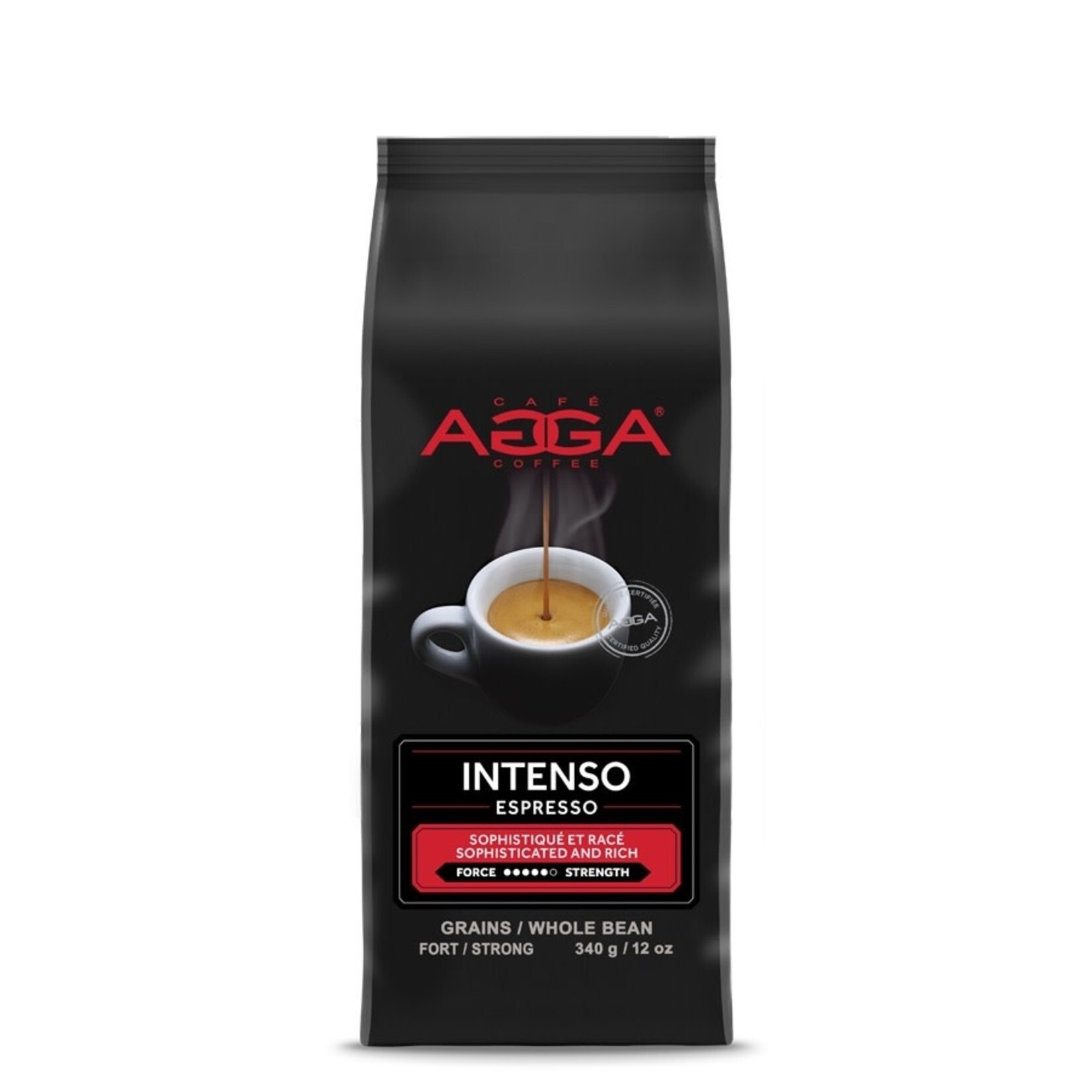 AGGA IN834000G34  -  AGGA INTENSO CAFE ESPRESSO EN GRAINS 340G