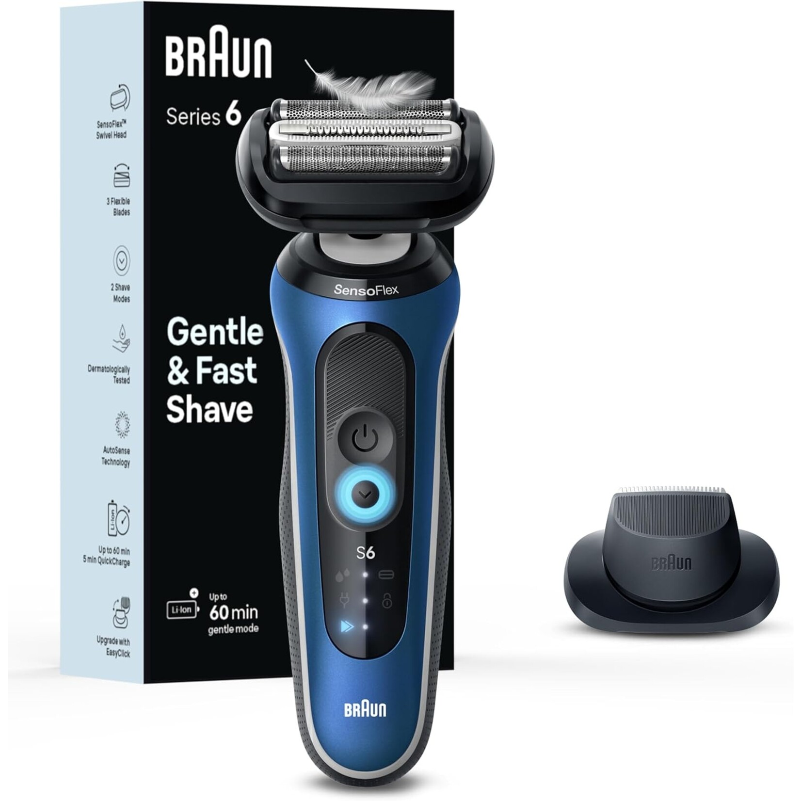 BRAUN 6120S - BRAUN RASOIR SERIES 6 BLEU