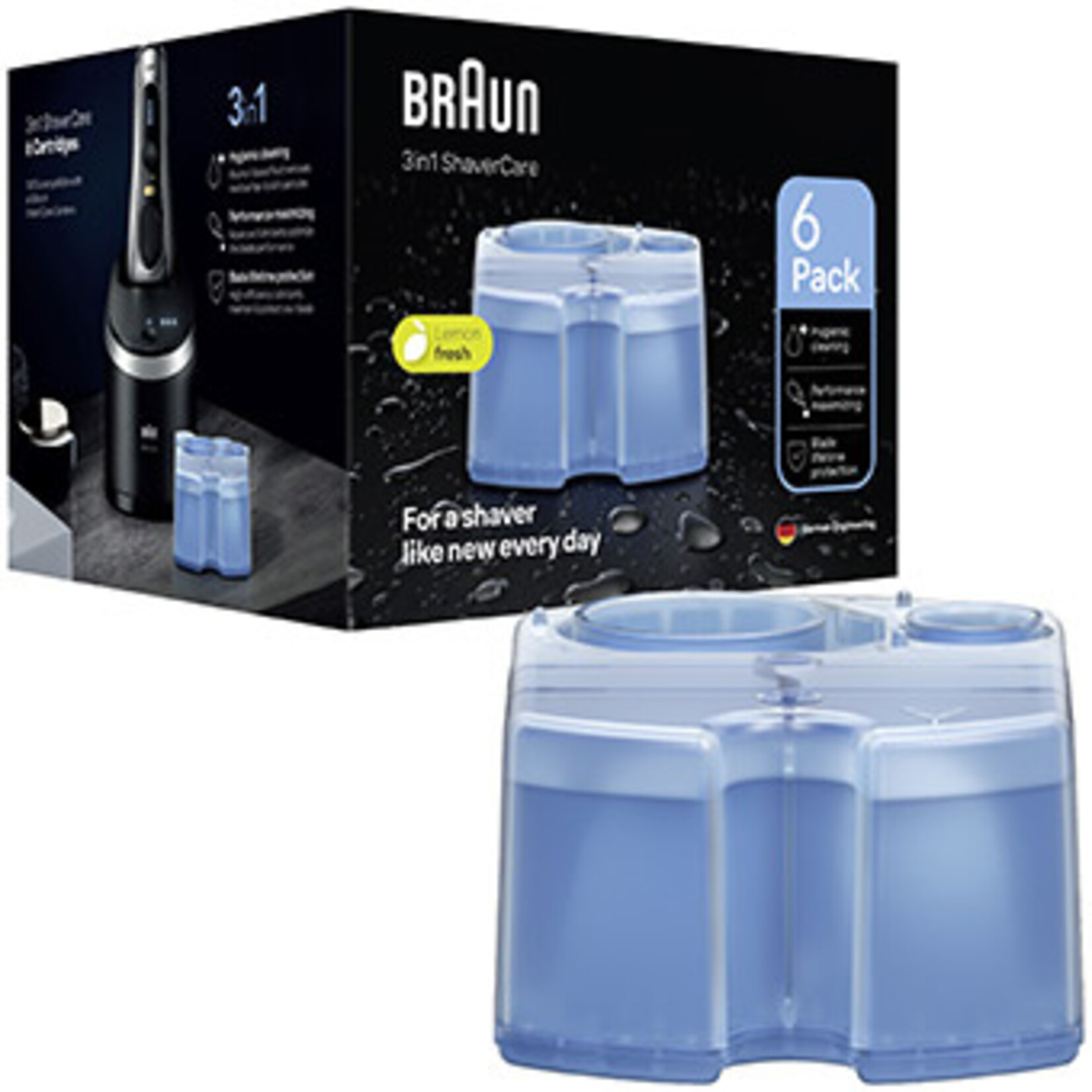 BRAUN CCR6 - 6 CARTOUCHES DE LIQUIDE DE NETTOYAGE BRAUN