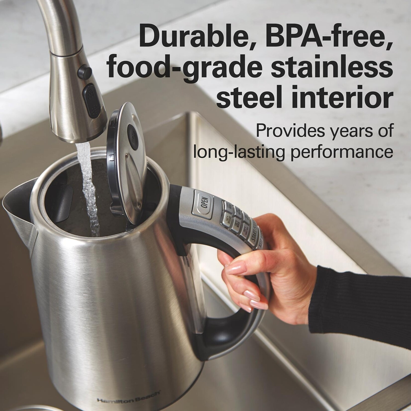 HAMILTON BEACH 41020C - BOUILLOIRE AJUSTABLE EM ACIER INOXYDABLE 1.7L HAMILTON BEACH