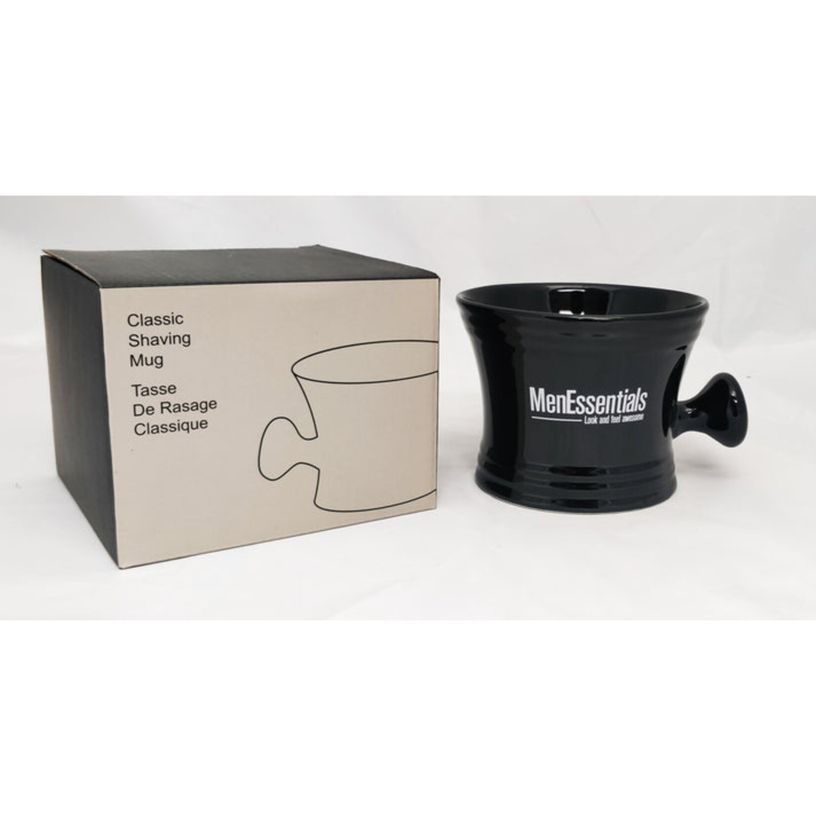 MEN ESSENTIALS ME-MUGBLACK - TASSE DE RASAGE EN PORCELAINE NOIRE MEN ESSENTIALS