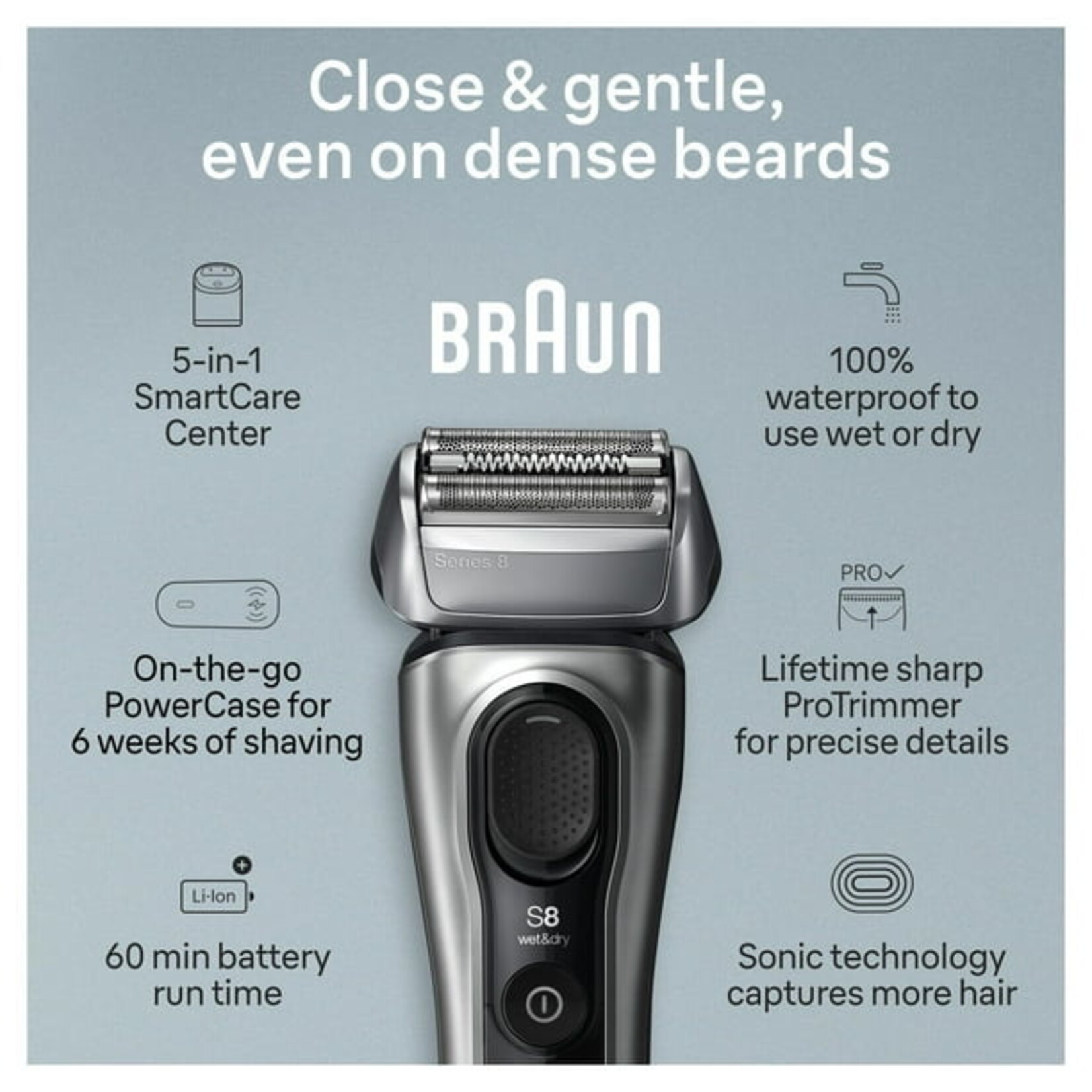 BRAUN RASOIR SERIES 8 SMART CARE + POWERCASE
