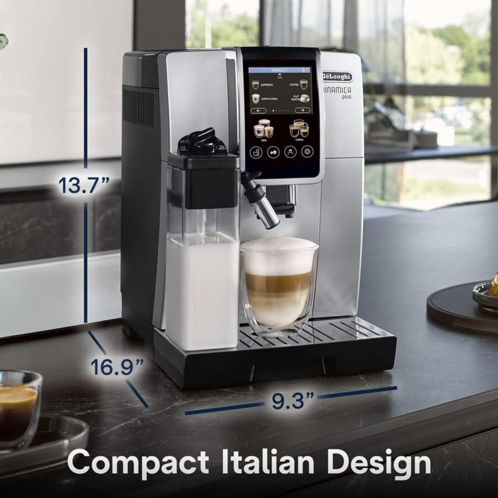 DELONGHI ECAM38085SB  -  DINAMICA PLUS MACHINE ESPRESSO GRISE DELONGHI